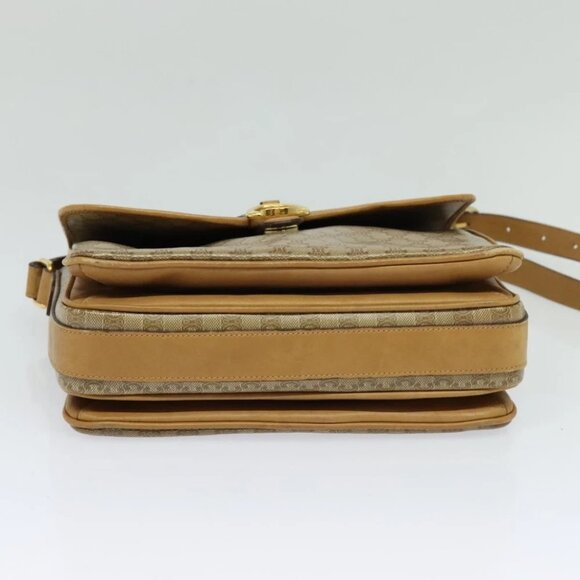 CELINE Macadam Canvas Shoulder Bag PVC Brown Gold - Picture 4 of 15